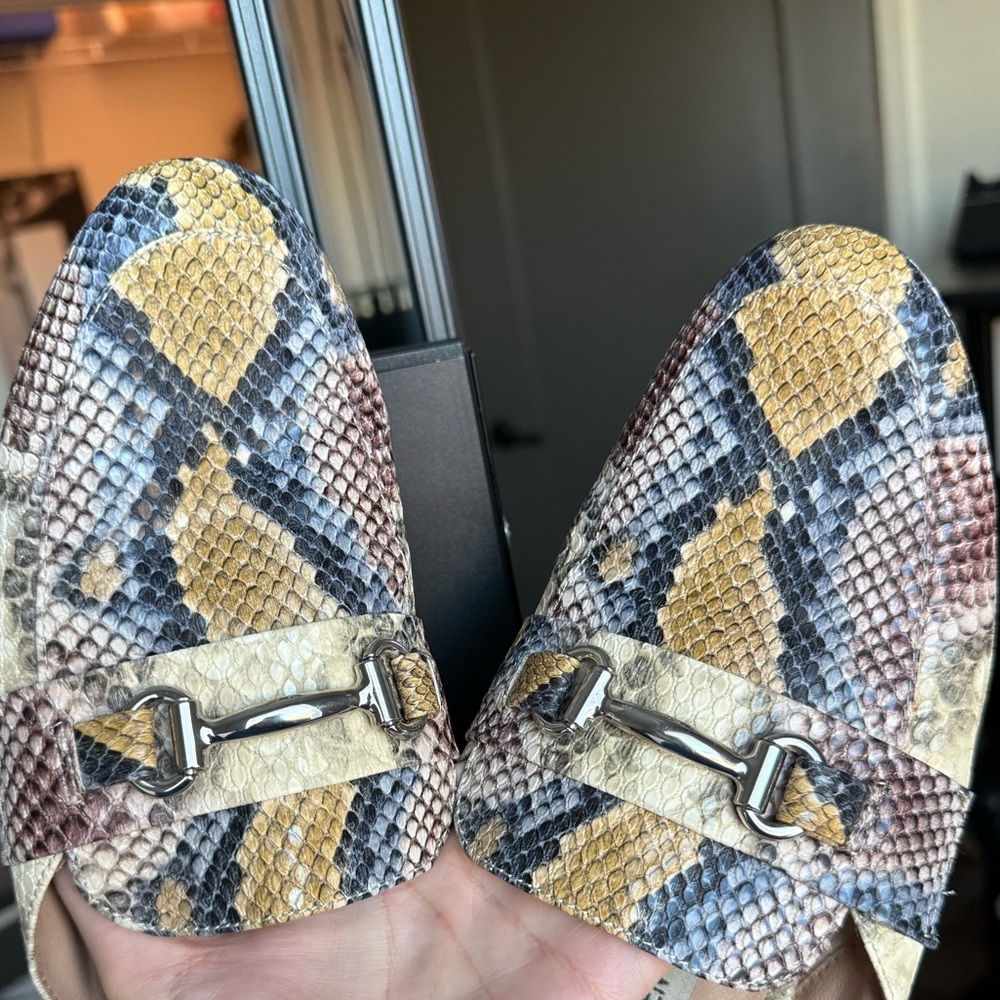 Steve Madden Snakeskin Pattern Loafers with Metal Bit - Picture 2 of 9